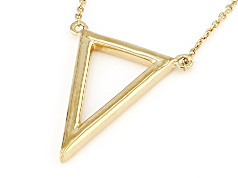 18k Yellow Gold Over Sterling Silver Triangle Necklace