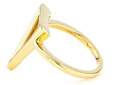 18k Yellow Gold Over Sterling Silver Triangle Ring