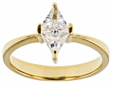 White Zircon 18k Yellow Gold Over Sterling Silver Ring 1.00ct