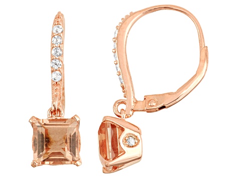 14kt Rose Gold Over Sterling Silver Multi Gemstone Dangle Leverback 14kt Rose Gold Over Sterling Silver Multi Gemstone Dangle Leverback Earrings
