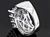 Blue Cambodian Zircon Sterling Silver Ring 4.22ctw