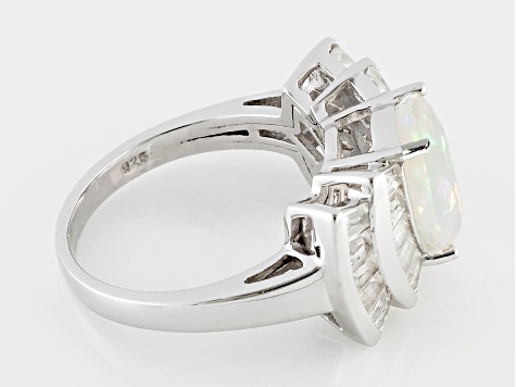 Multi Color Ethiopian Opal Sterling Silver Ring 3.52ctw