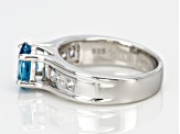 Blue Zircon Sterling Silver Ring 2.20ctw