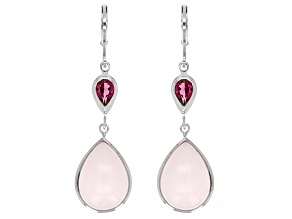 Pink Peruvian Opal Sterling Silver Dangle Earrings .88ctw