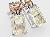 Yellow Labradorite Rhodium Over Sterling Silver Earrings 1.95ctw