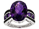 Purple Amethyst Sterling Silver Ring 7.76ctw