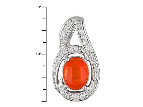 Orange Ethiopian Opal Sterling Silver Pendant And Chain 1.33ctw