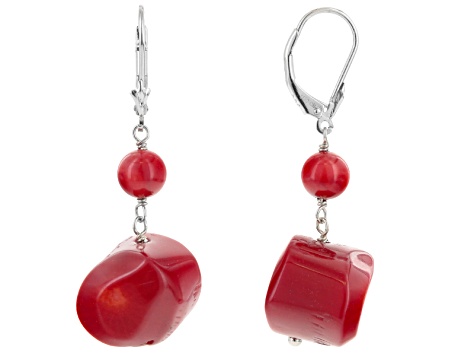 Red C Sterling Silver Dangle Earrings Reh479 Jtv Red C Sterling Silver Dangle Earrings