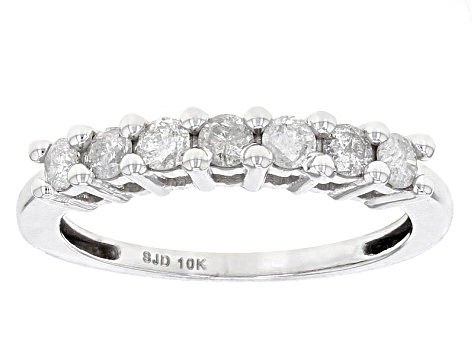 White Diamond 10k White Gold Ring .50ctw
