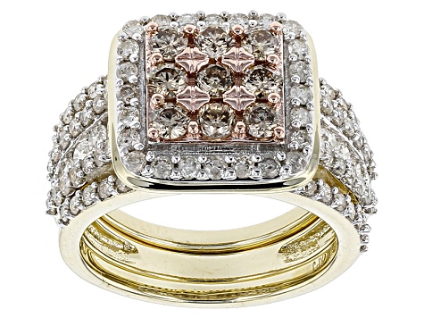 Champagne And White Diamond 10k Yellow Gold Ring 2.00ctw - RGD035 | JTV.com