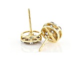 Diamond 10k Yellow Gold Cluster Earrings 1.00ctw