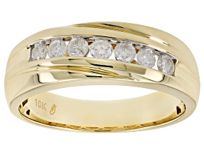 Men S Rings Wedding Bands More Jtv White Diamond 10k Yellow Gold Gents Ring 50ctw
