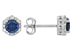 Diamond Stud Earrings Diamonds Studs For Jtv Blue And White Diamond 10k Gold Earrings 82ctw