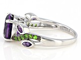 Purple African Amethyst Rhodium Over Sterling Silver Ring 2.49ctw