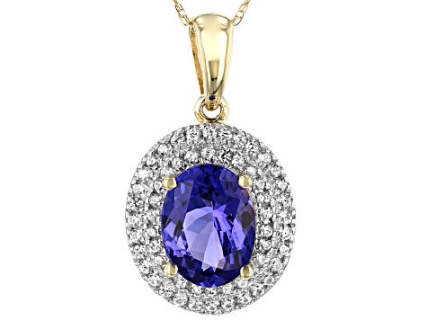 Blue Tanzanite 10k Yellow Gold Pendant With Chain 1.83ctw