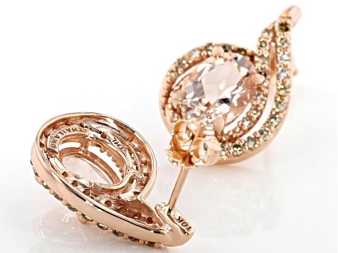 Peach Morganite 10k Rose Gold Earrings 2.14ctw