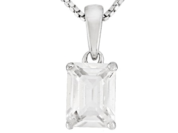 Picture of White Lab Created Yitrium Aluminum Garnet Silver Pendant With Chain 1.70ct