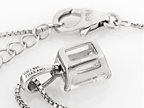 White Lab Created Yitrium Aluminum Garnet Silver Pendant With Chain 1.70ct