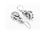 Red Dancing Lab Created Bixbite Sterling Silver Earrings 1.03ctw