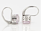 Pink Kunzite Rhodium Over Sterling Silver Earrings 2.95ctw