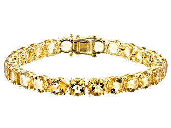 Picture of Yellow Citrine 18k Yellow Gold Over Sterling Silver Bracelet 27.66ctw