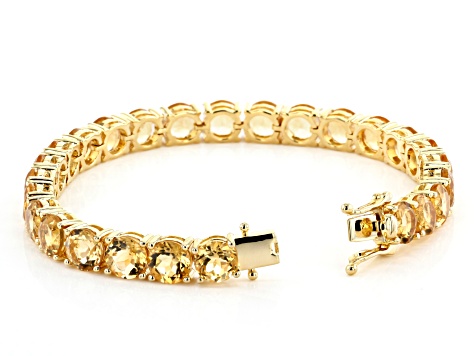 Yellow Citrine 18k Yellow Gold Over Sterling Silver Bracelet 27.66ctw