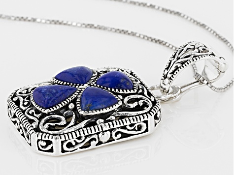Blue Lapis Lazuli Sterling Silver Enhancer With Chain