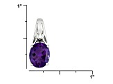 Purple Amethyst Sterling Silver Pendant With Chain 1.85ct