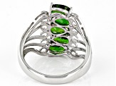 Green Chrome Diopside Rhodium Over Sterling Silver Ring 1.91ctw