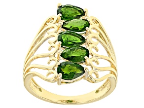 Green Chrome Diopside 18k Yellow Gold Over Sterling Silver Ring 1.75ctw