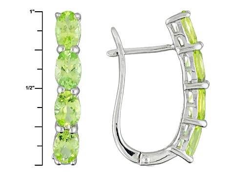 Green Brazilian Amblygonite Sterling Silver Hoop Earrings 2.72ctw
