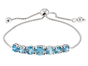 Zircon Bracelets Affordable Jtv Blue Zircon Sterling Silver Bolo Bracelet 3 57ctw