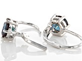 Blue Lab Created Alexandrite Sterling Silver Drop Earrings 1.68ctw