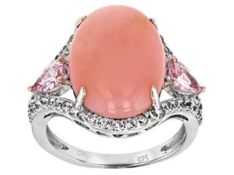 Pink Peruvian opal sterling silver ring 1.69ctw - ROH174 | JTV.com