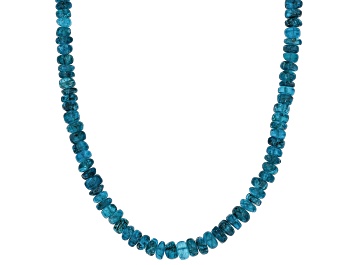 Picture of Blue neon apatite bead sterling silver necklace