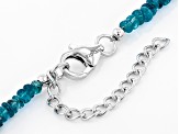 Blue neon apatite bead sterling silver necklace