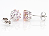 Pink Kunzite Rhodium Over Sterling Silver Earrings 3.12ctw