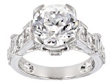 White Cubic Zirconia Rhodium Over Sterling Silver Ring 8.81ctw