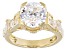 White Cubic Zirconia 18k Yellow Gold Over Sterling Silver Ring 8.81ctw