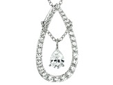 Cubic Zirconia Silver Pendant With Chain 3.70ctw (1.99ctw DEW)