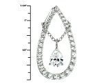 Cubic Zirconia Silver Pendant With Chain 3.70ctw (1.99ctw DEW)