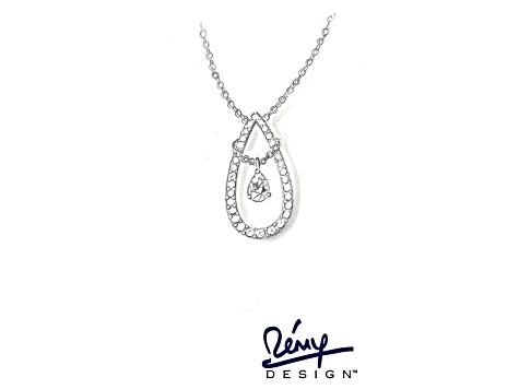 Cubic Zirconia Silver Pendant With Chain 3.70ctw (1.99ctw DEW)