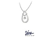 Cubic Zirconia Silver Pendant With Chain 3.70ctw (1.99ctw DEW)