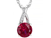 Red Lab Created Ruby Rhodium Over Sterling Silver Jewelry Set 9.67ctw