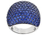 Blue Lab Created Spinel Sterling Silver Ring 7.67ctw