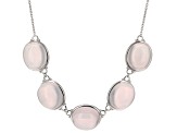 Pink Rose Quartz Sterling Silver Necklace