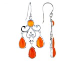 Orange Carnelian Sterling Silver Earrings