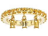 Yellow Citrine 18k Yellow Gold Over Silver 3-Charm Ring 1.73ctw