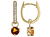 Madeira Citrine 18k Yellow Gold Over Silver Dangle Earrings 1.58ctw