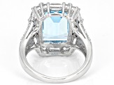 Sky Blue Topaz Rhodium Over Sterling Silver Statement Ring 9.80ctw